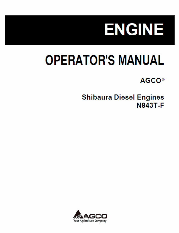 Shibaura Diesel Engines N843T-F, N843L-F, N844LT Manual Workshop Guide