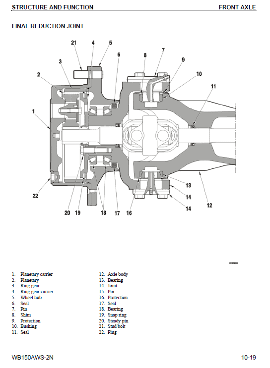 Komatsu WB150AWS-2N Backhoe Loader Service Manual Workshop Guide