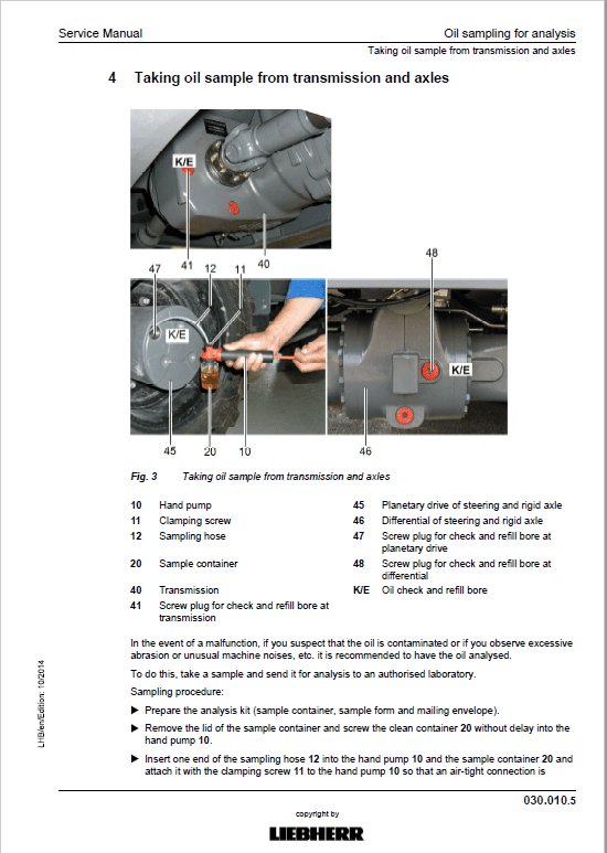 Liebherr LH26EC Hydraulic Excavator Service Manual