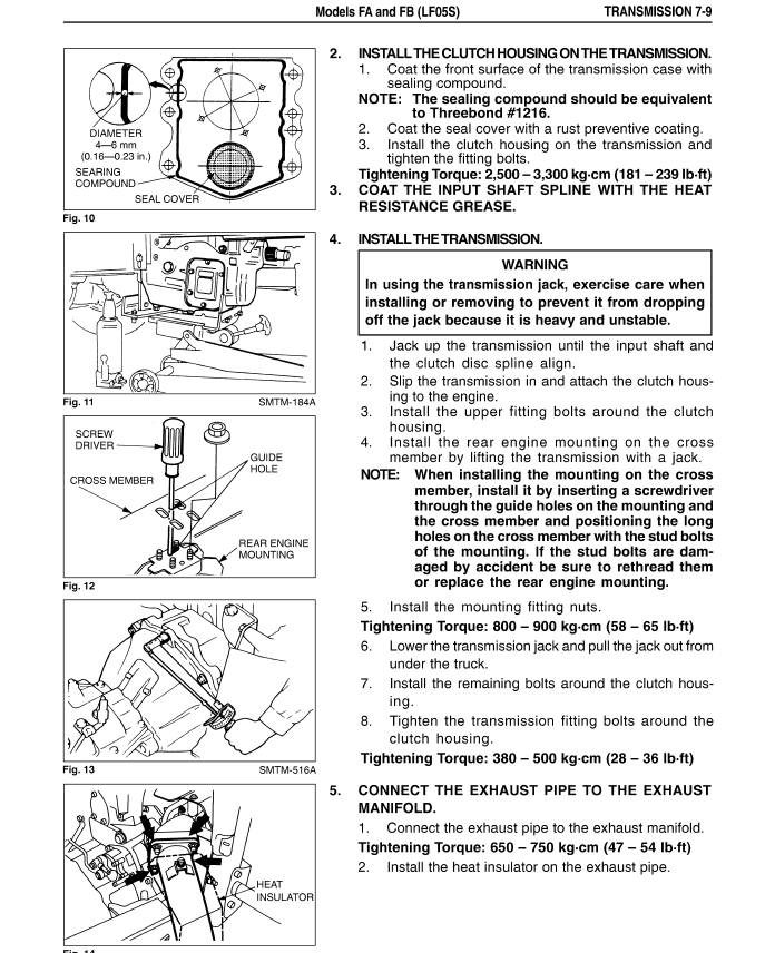 Hino Truck FA4J, FB4J Year 2003 Repair Manual (FA, FB) Workshop Guide