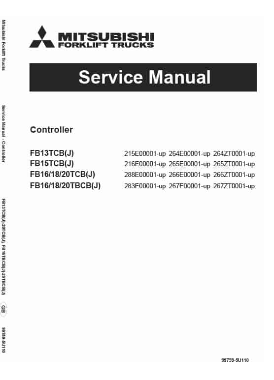 Mitsubishi FB13TBCB, FB18TBCB, FB20TBCB Forklift Service Manual
