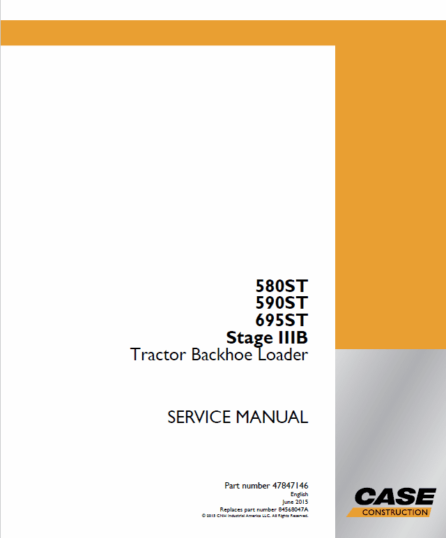 Case 580T, 580ST, 590ST, 690ST Backhoe Loader Service Manual Workshop Guide