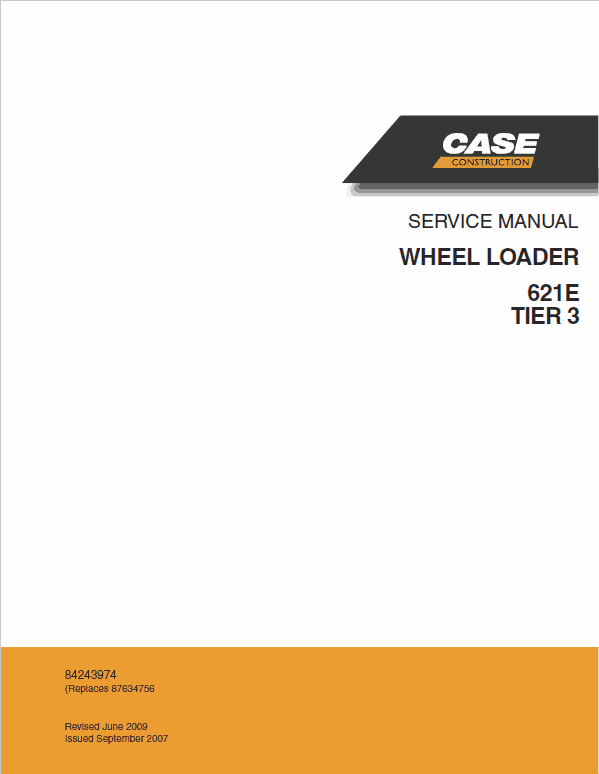 Case 621E Wheel Loader Service Manual Workshop Guide