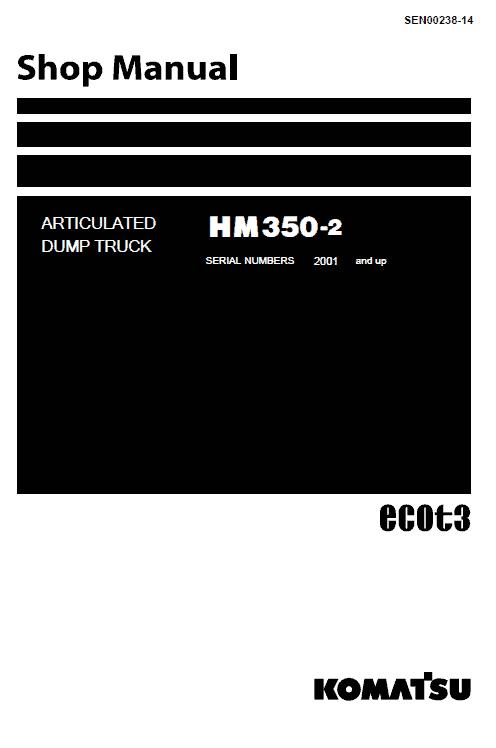 Komatsu HM350-2 Dump Truck Service Manual Workshop Guide