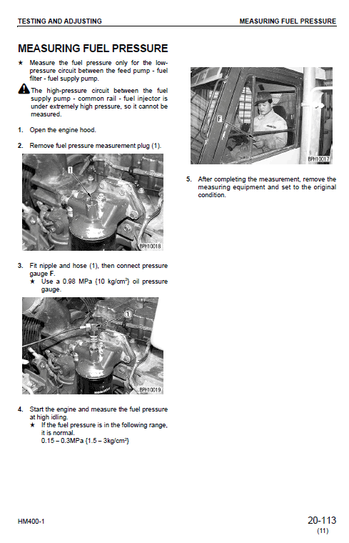 Komatsu HM400-1 Dump Truck Service Manual Workshop Guide