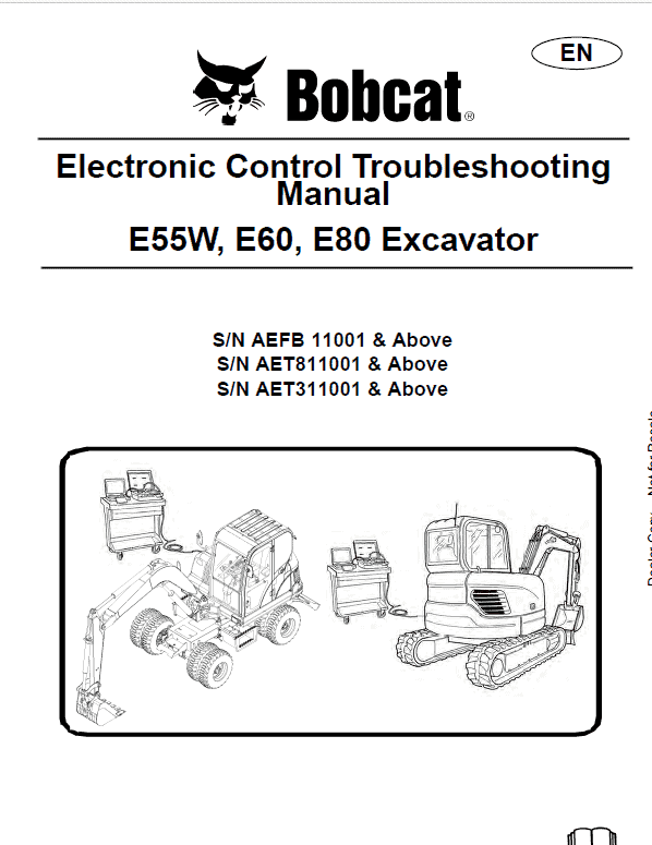 Bobcat E55W Excavator Repair Service Manual