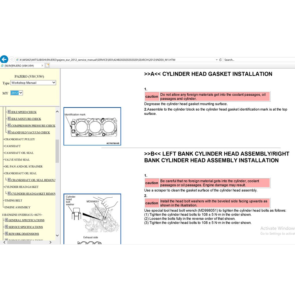 MITSUBISHI PAJERO IV V80/V90 2006-2021 Full Manual Set – Repair & Maintenance Manual