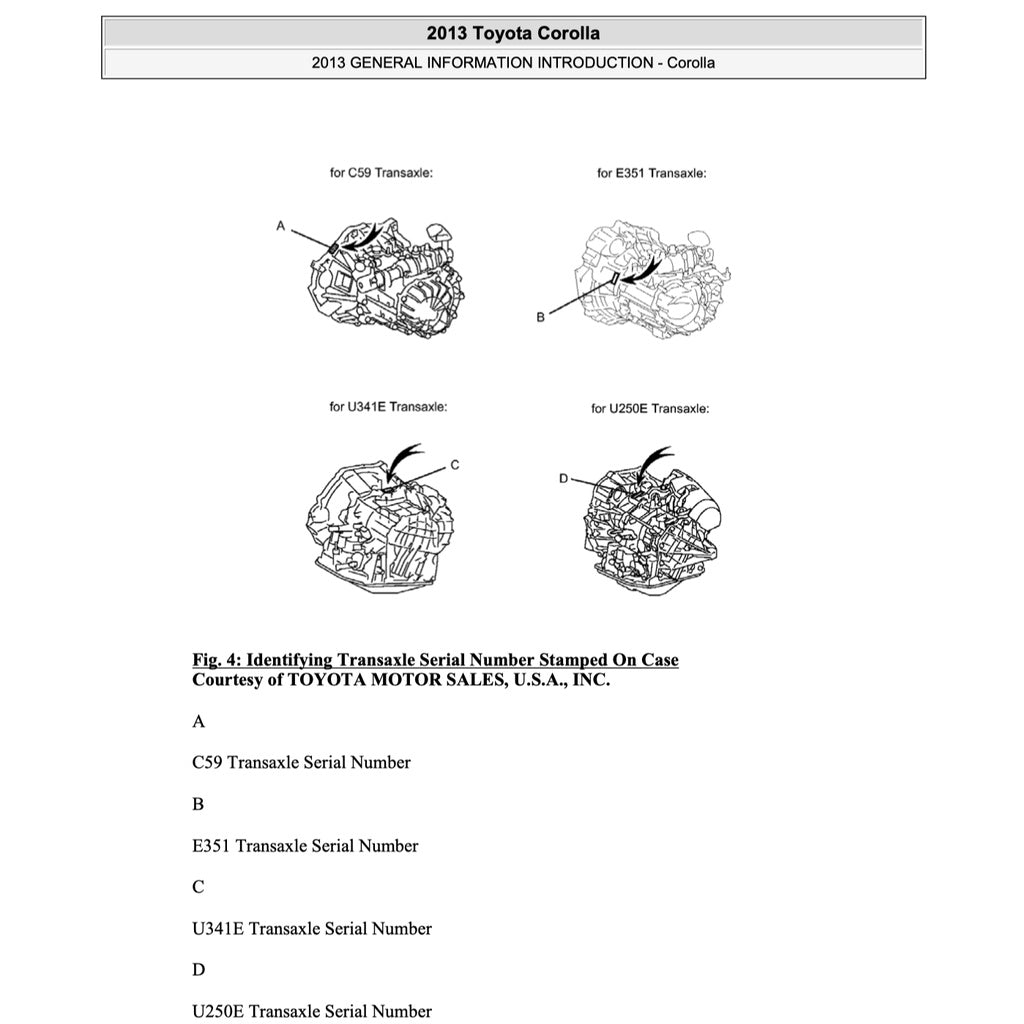 TOYOTA COROLLA ALTIS E170/180 2013-2017 Full Manual Set – Repair & Maintenance Manual