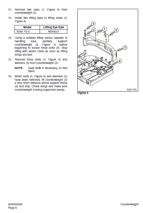 Daewoo Solar S75-V Excavator Service Manual Workshop Guide