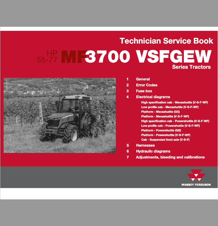 Massey Ferguson 3707, 3708, 3709, 3710 Tractor Manual Workshop Guide