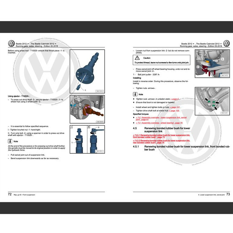 VW NEW BEETLE A5 2012-2019 Full Manual Set – FACTORY Repair & Maintenance Manual