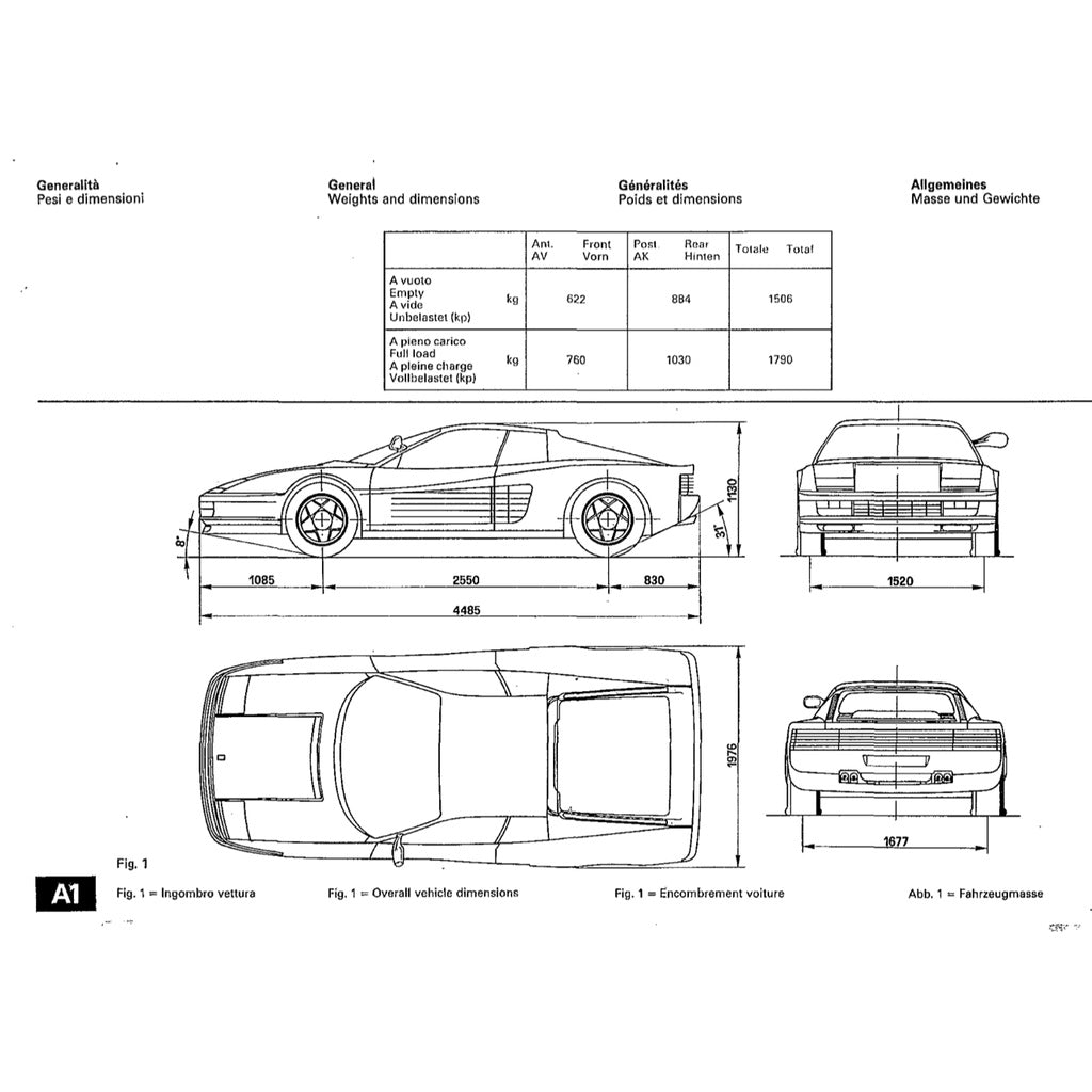 FERRARI TESTAROSSA F110 1984-1991 Full Manual Set – Repair & Maintenance Manual and Spare Parts Catalog