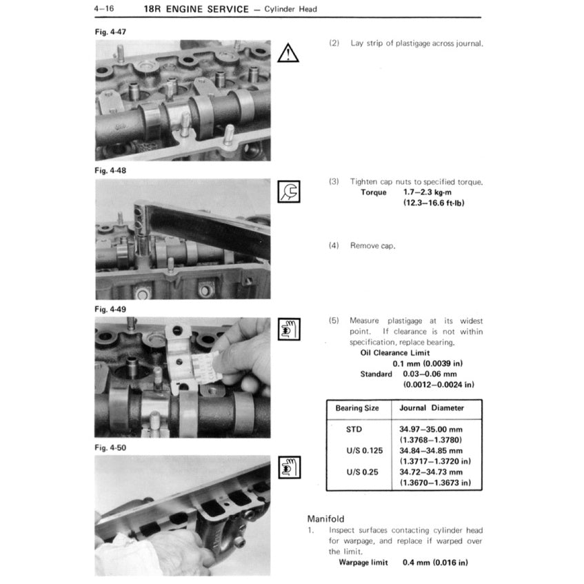 TOYOTA ENGINE 18R /18R-C/ 18R-G Workshop Repair Manual