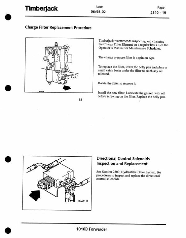 Timberjack 1010B Forwarder Service Repair Manual Workshop Guide