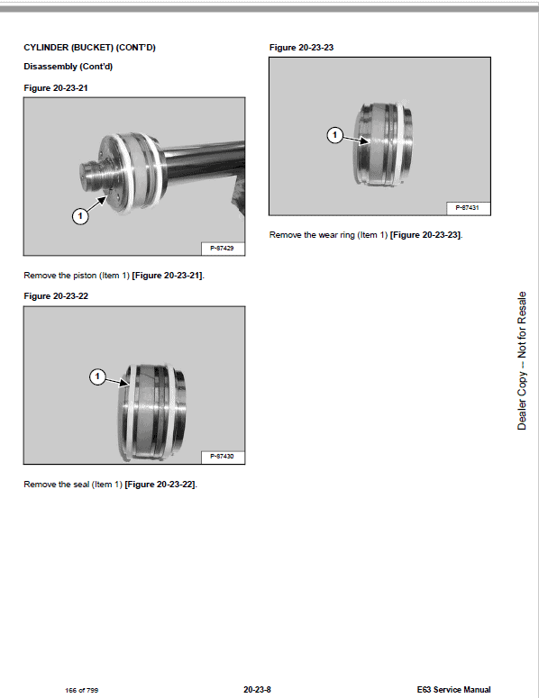 Bobcat E63 Excavator Repair Service Manual