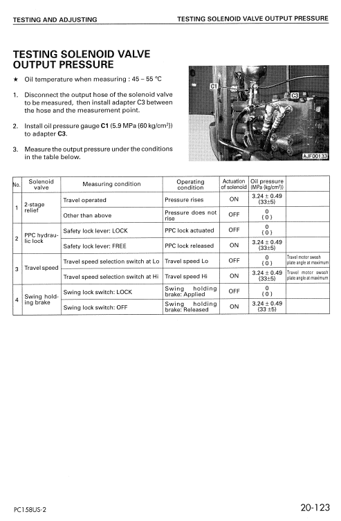 Komatsu PC158US-2 Excavator Service Manual Workshop Guide