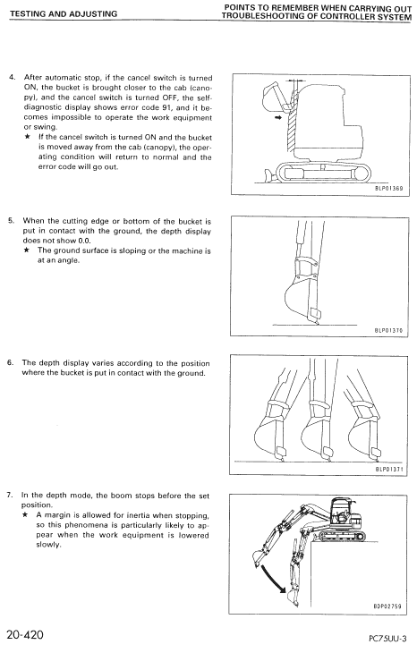 Komatsu PC75UU-3 Excavator Service Manual Workshop Guide