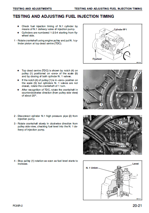 Komatsu PC95R-2 Excavator Service Manual Workshop Guide