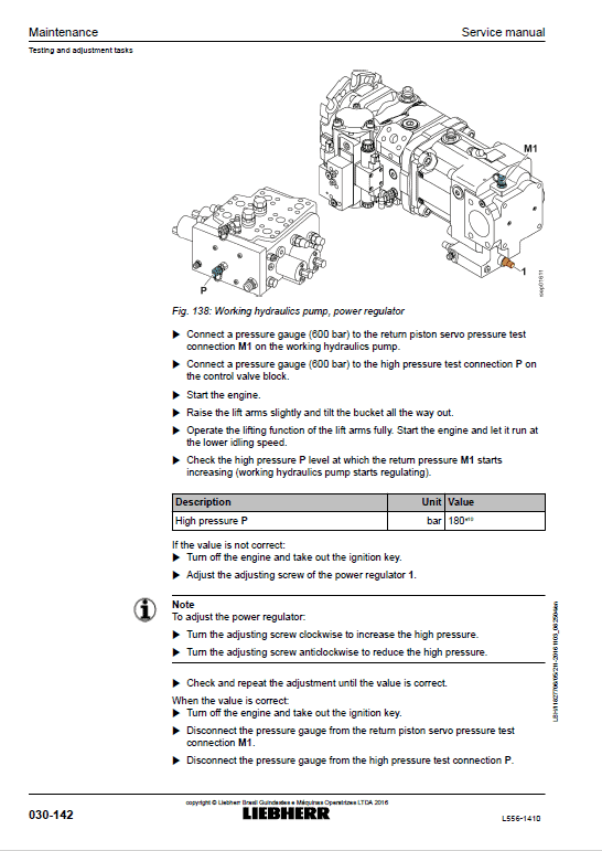 Liebherr L556 Type 1410 Wheel Loader Service Manual