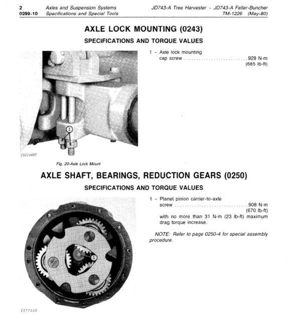 John Deere 743A Harvester & Feller-Buncher Technical Manual (TM1226) Workshop Guide