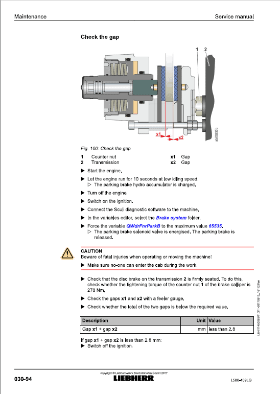 Liebherr L580 Type 459LG LogHandler Loader Service Manual