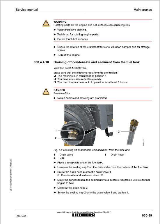 Liebherr L580 Type 1456 Wheel Loader Service Manual