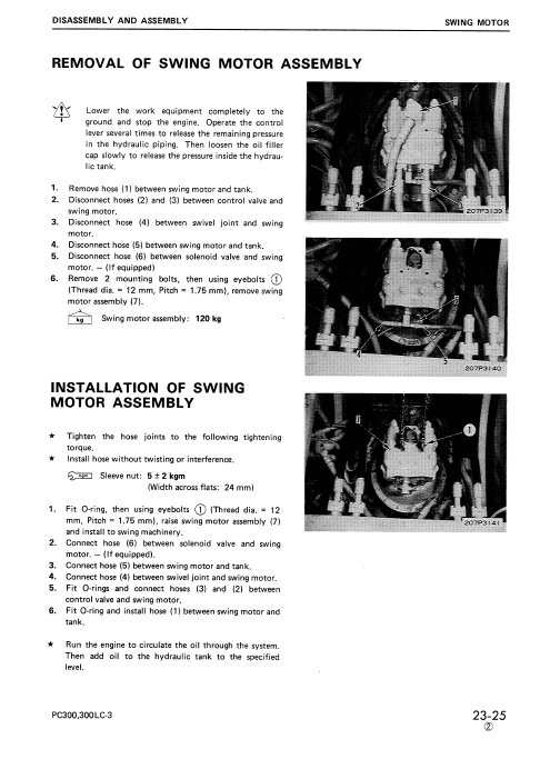 Komatsu PC300-3, PC300LC-3, PC360LC-3 Excavator Service Manual Workshop Guide
