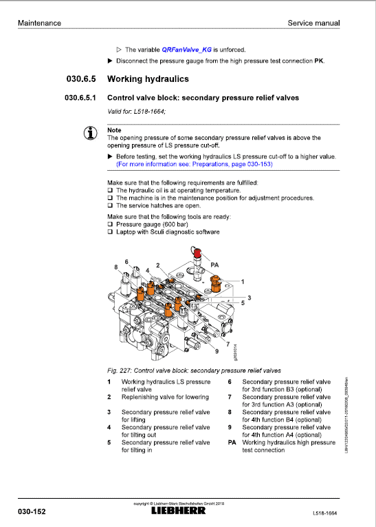 Liebherr L518 Type 1664 Wheel Loader Service Manual