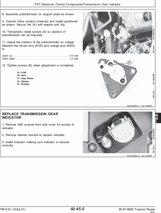 John Deere 8560, 8760, 8960 Tractor Technical Manual (TM1433) Workshop Guide