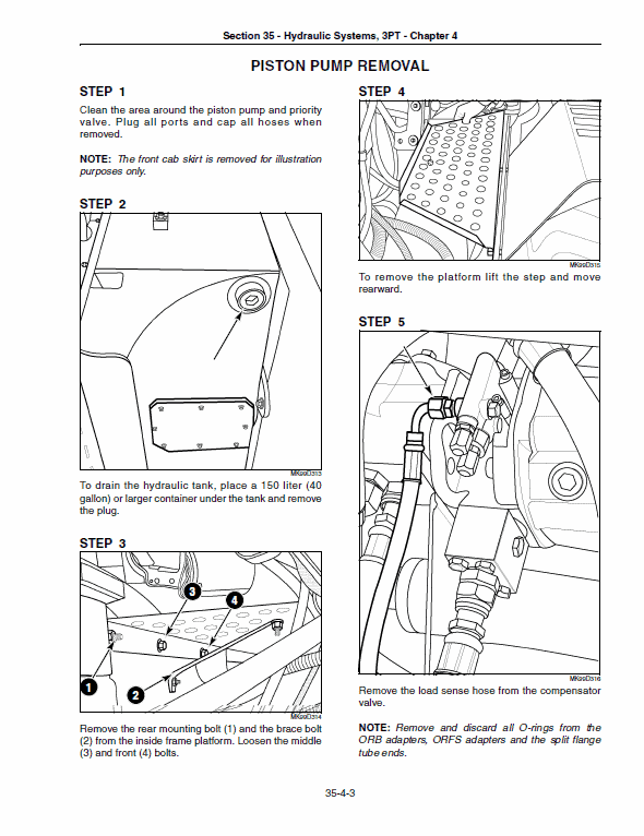 New Holland TJ280, TJ330, TJ430, TJ480, TJ530 Tractor Service Manual Workshop Guide
