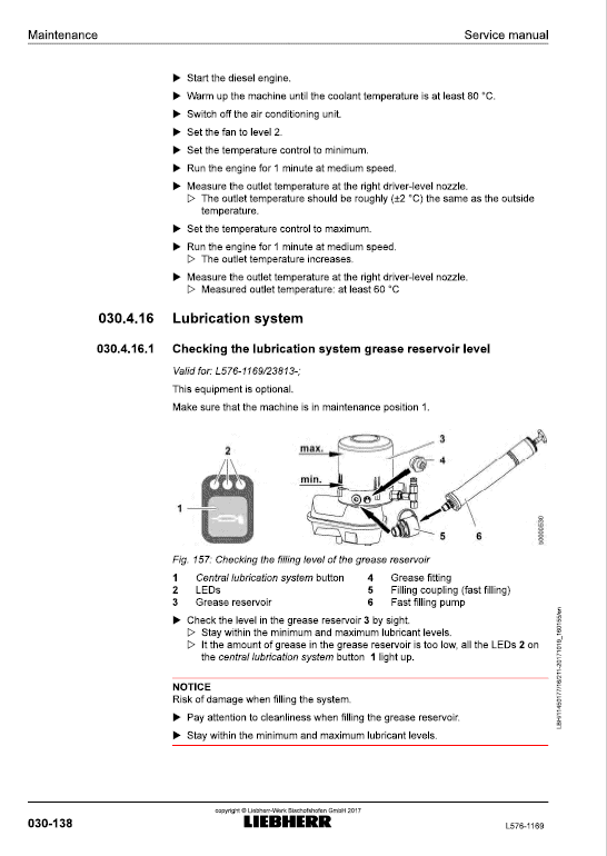 Liebherr L576 Type 1169 Wheel Loader Service Manual