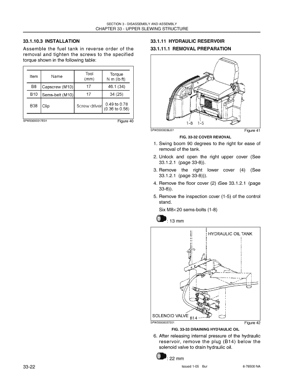 New Holland EH30.B, EH35.B Excavator Service Manual Workshop Guide