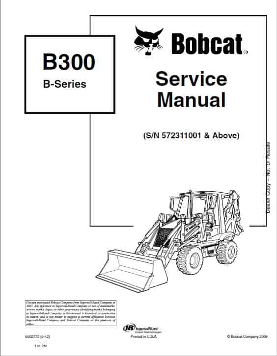 Bobcat B300 Loader Service Repair Manual