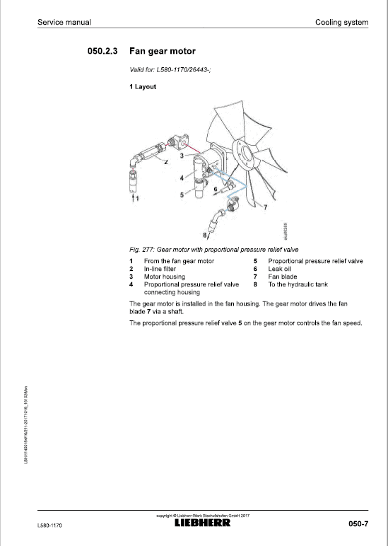Liebherr L580 Type 1170 Wheel Loader Service Manual