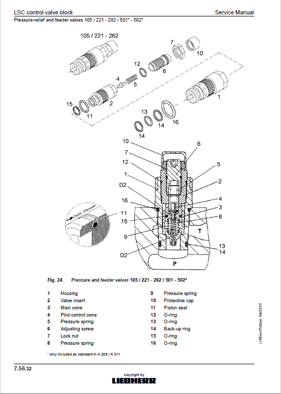 Liebherr A309, A311, A312, A314, A316, R313, R317 Litronic TCD Excavator Manual