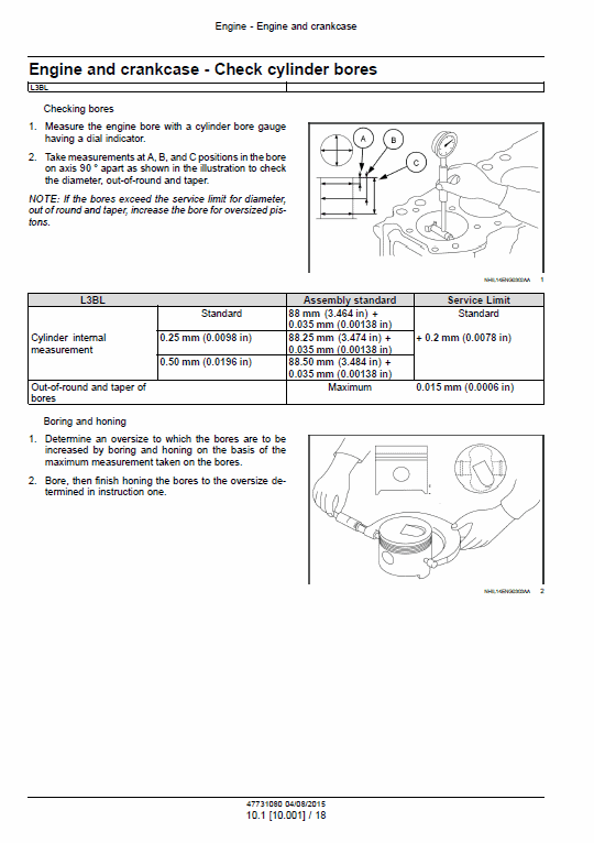CNH L3AL, L3BL Tier 3 Engine Service Manual Workshop Guide