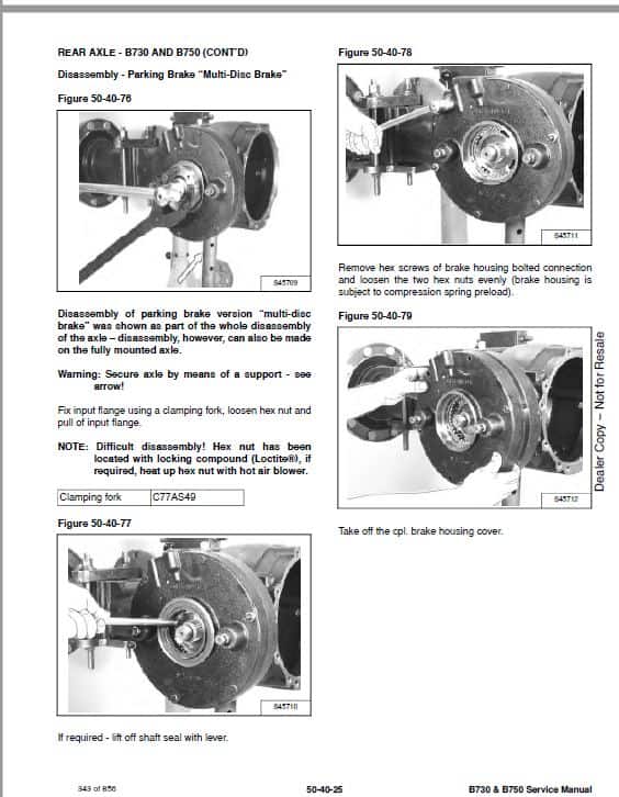 Bobcat B730, B750 Loader Service Repair Manual