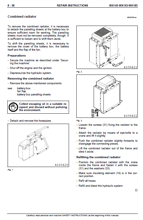 Case WX145, WX165 and WX185 Excavator Service Manual Workshop Guide