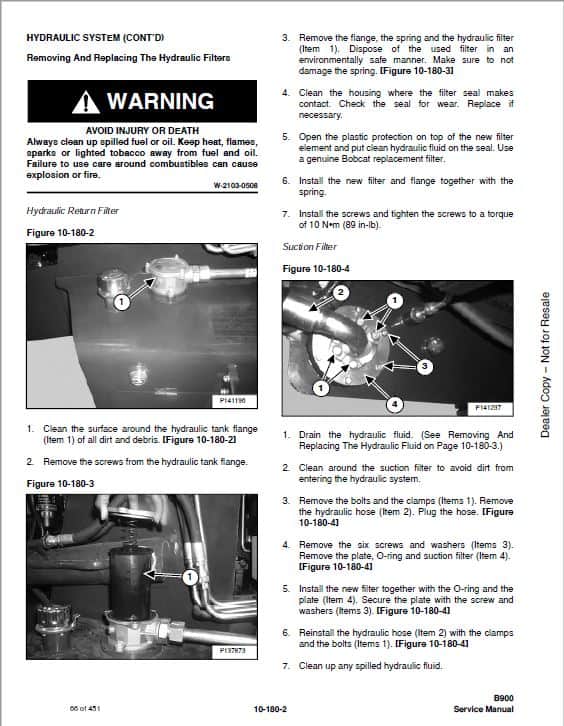 Bobcat B900 Loader Service Repair Manual
