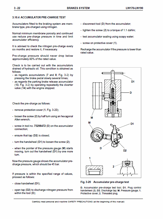 New Holland LW170, LW190 Wheel Loaders Service Manual Workshop Guide