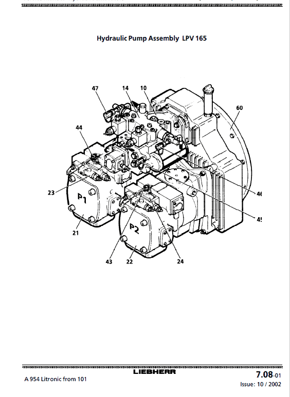 Liebherr A934, A934B, A944HD, A944B-HD, A954HD, A954B-HD Litronic Excavator Manual