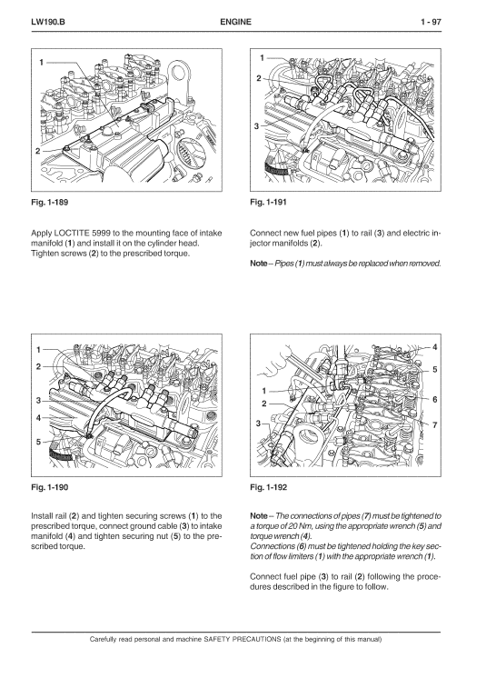 New Holland LW190.B Wheel Loaders Service Manual Workshop Guide