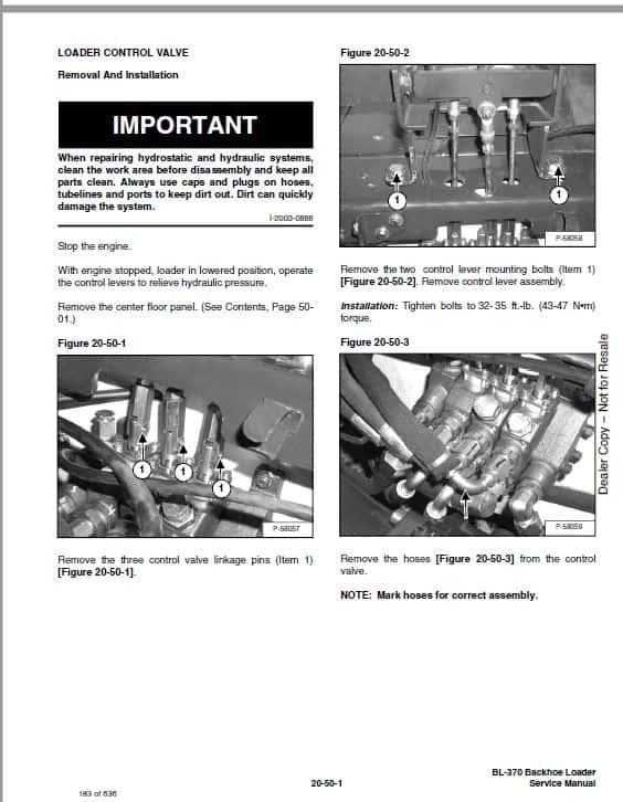 Bobcat BL370 (B-Series) Loader Service Repair Manual