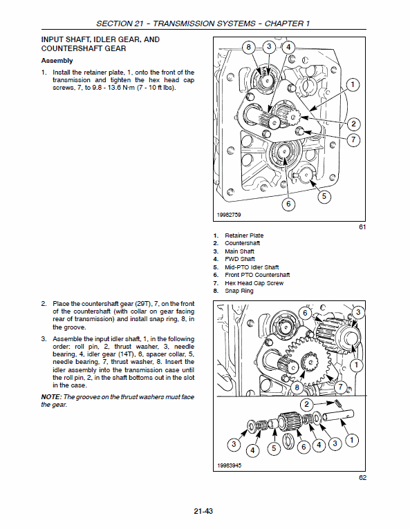 New Holland TC21DA, TC24DA Tractor Service Manual Workshop Guide