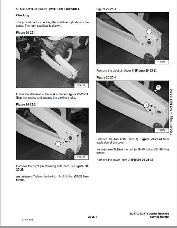 Bobcat BL470, BL475 Loader Service Repair Manual