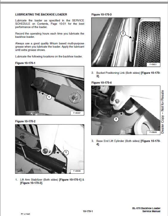 Bobcat BL570 (B-Series) Loader Service Repair Manual