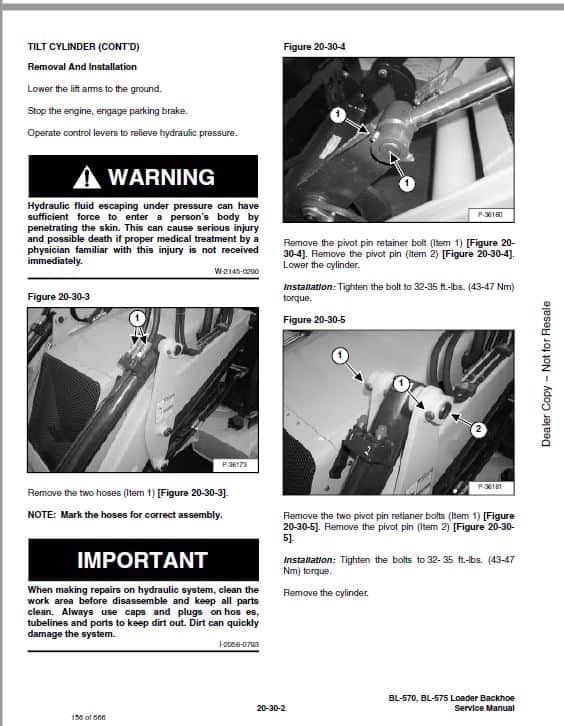 Bobcat BL570, BL575 Loader Service Repair Manual