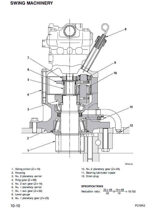 Komatsu PC75R-2 Excavator Service Manual Workshop Guide