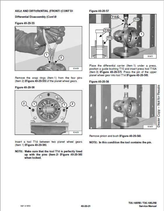 Bobcat T35.105, T36.120 versaHANDLER Telescopic Service Repair Manual