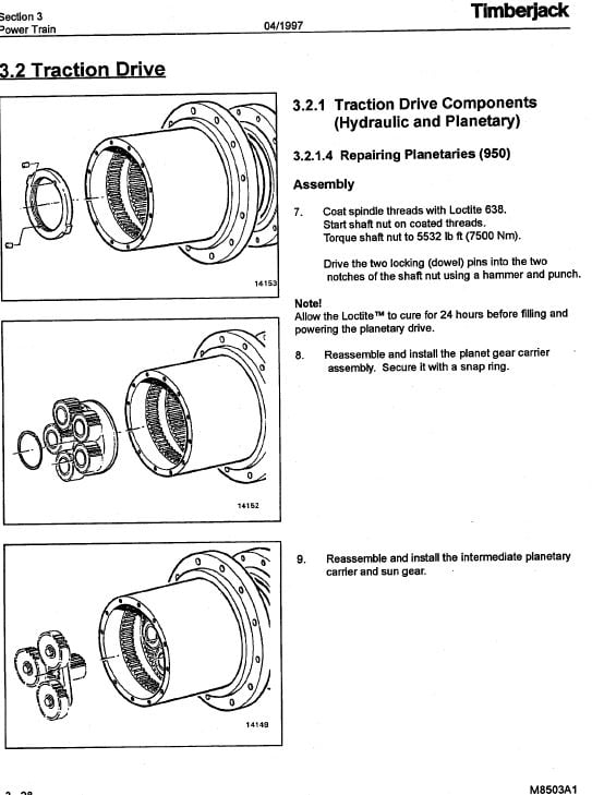 Timberjack 850, 950 Feller Bunchers (977000 – 997439) Workshop Guide